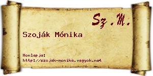 Szoják Mónika névjegykártya